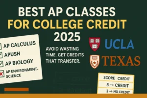 Best AP Classes That Actually Count for College Credit in 2025 Chart comparing AP credit transfer policies at top universities like Harvard, UCLA, and NYU for 2025